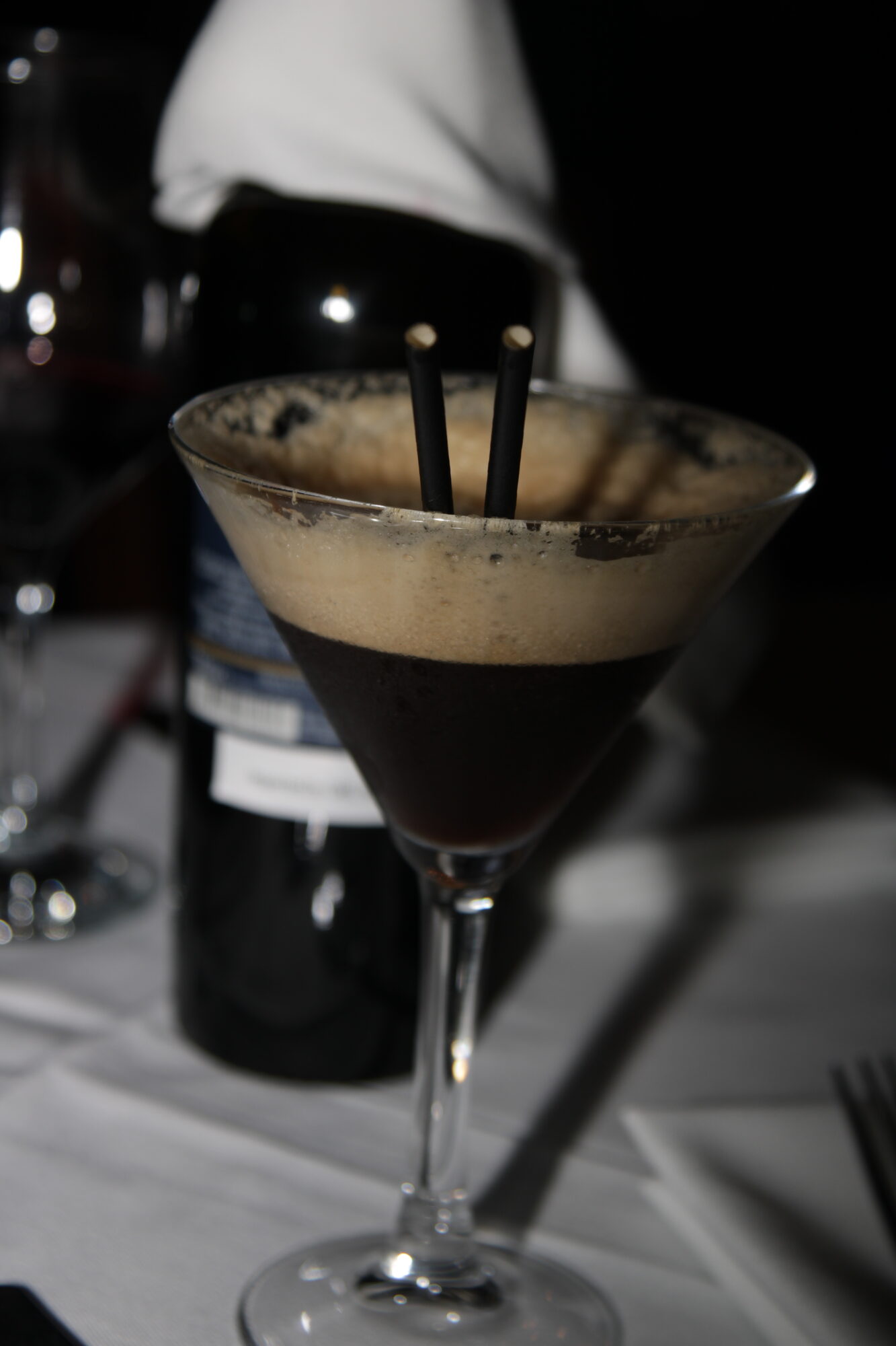 Espresso martini being poured